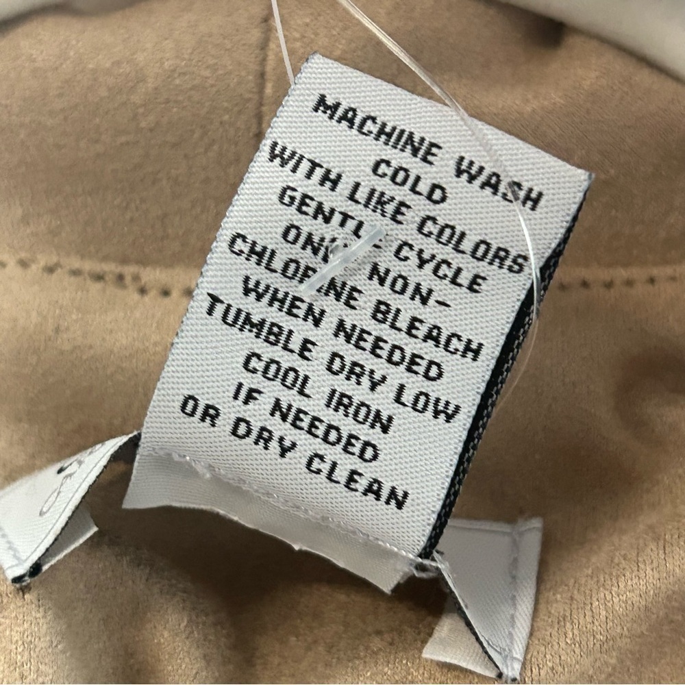 NWT Carmen Marc Valvo Faux Suede Draped Open Front Jacket- Zip Pockets - Picture 13 of 15
